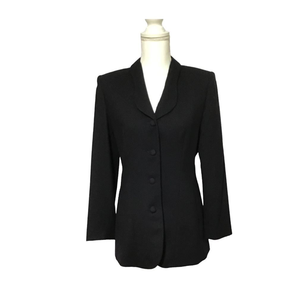 Blazer Wool Lined Blazer Size 6P Black Academia Lord & Taylor Petite